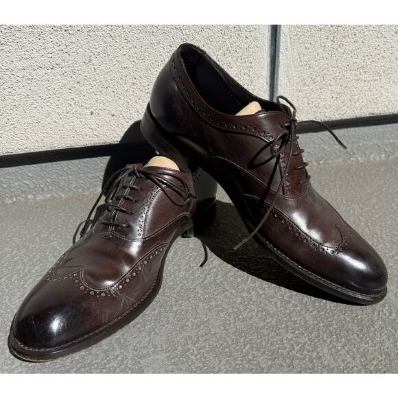 Hugo Boss Dark Brown Leather Wingtip Brogue Oxford Size 7 Italy main image 9